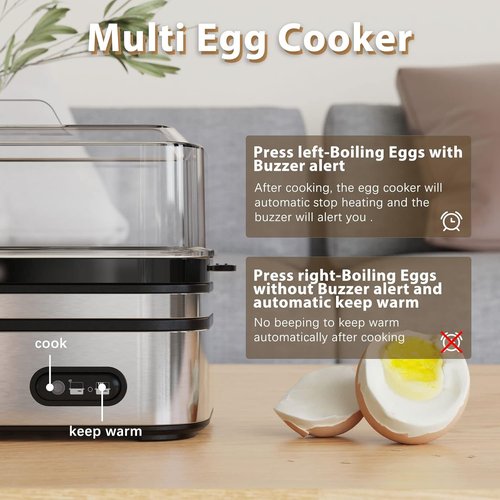 Evoloop Rapid Egg Cooker - Electric 6-Egg Capacity | Soft, Medium, Hard Boiled & Poached Eggs, Auto Shut-Off, BPA Free