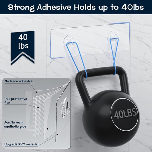 AKTECKE Shower Caddy Replacement Stickers - No-Drill Transparent Adhesive Strips | 4-Pack for Bathroom & Kitchen Storage