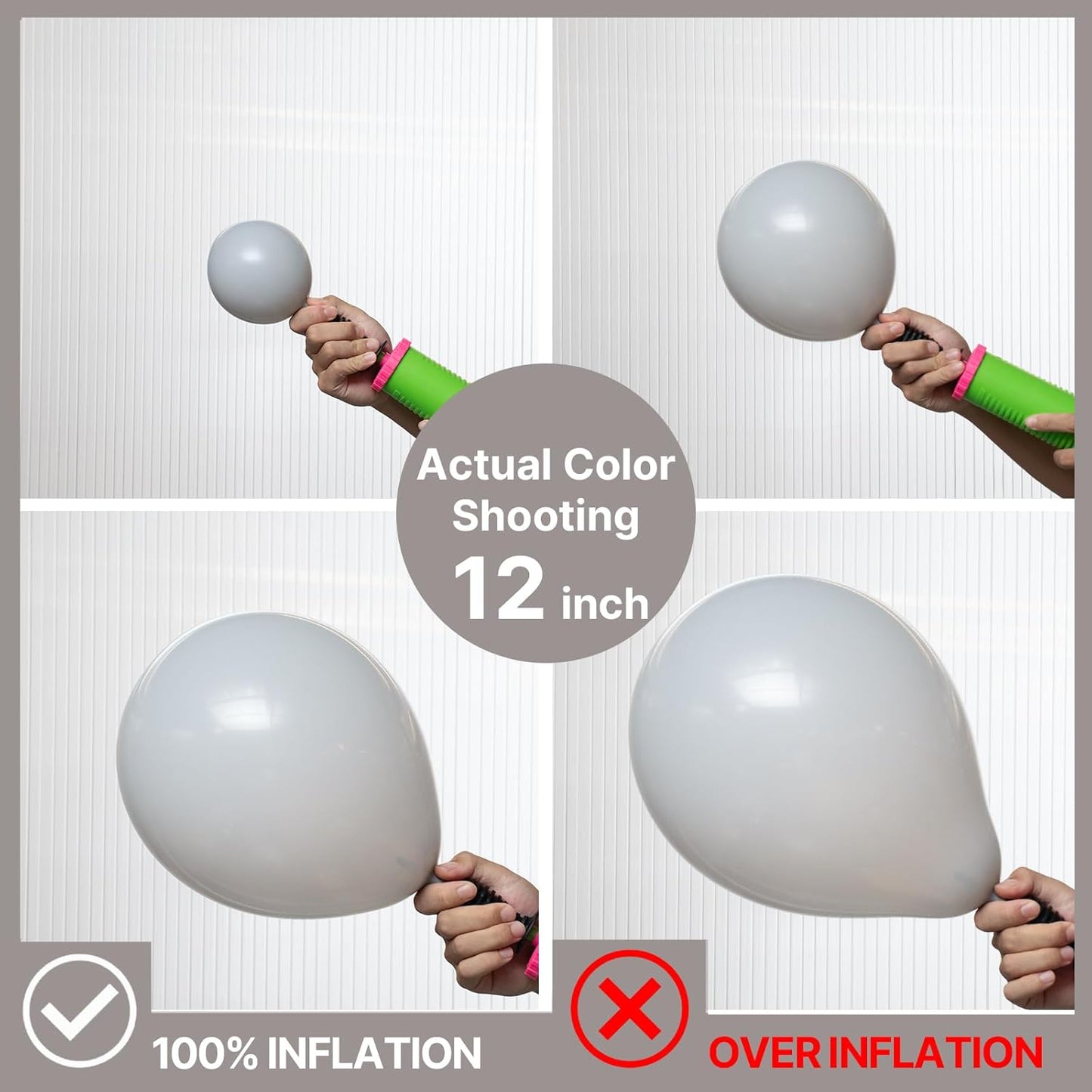 PartyWoo Gray Balloons - 100 Pcs Matte Grey Latex Balloon Arch Kit for Baby Showers & Parties | 5-18 Inch Sizes