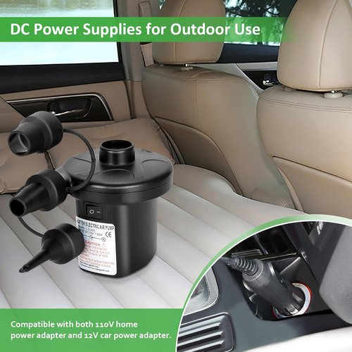 AGPTEK Electric Air Pump - Portable Inflator/Deflator with 3 Nozzles | 4.5kPa Quick-Fill for Camping & Inflatables