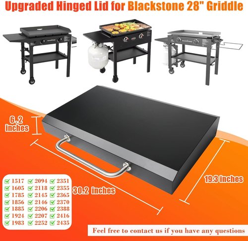 Blackstone Upgraded Griddle Lid - Heat Resistant Hinged Cover for 28'' Griddles | Easy Lift Handle