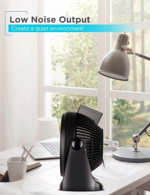 BLACK+DECKER 7-Inch Portable Turbo Fan - 3-Speed Desktop Cooling with 90° Tilt Angle, Black