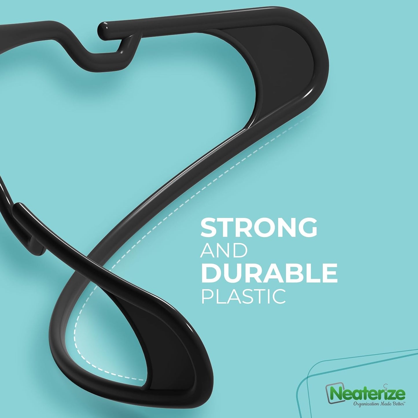 Neaterize Clothes Hangers - Space-Saving Plastic Hangers for Adults | 20-Pack in Aqua
