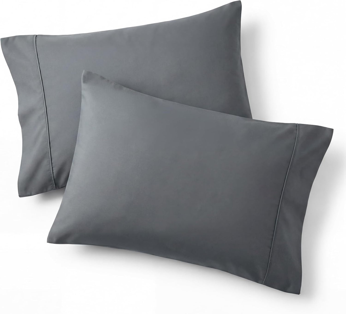 Bedsure Pillow Cases - Super Soft Dark Grey Microfiber Set of 2 | Cooling, Wrinkle & Fade Resistant, 20”x30”