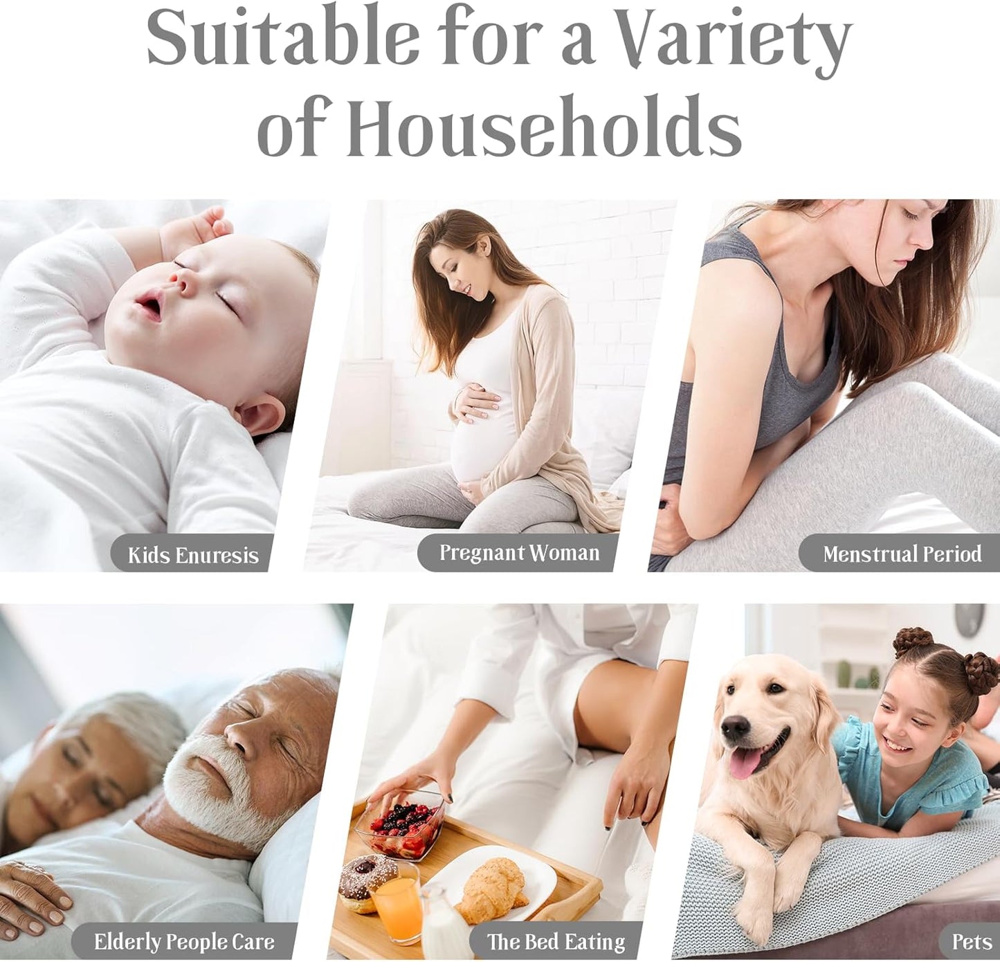 Skiennix Waterproof Mattress Protector - Noiseless Queen Size Pad with Deep Pocket | Soft & Washable (Gray)