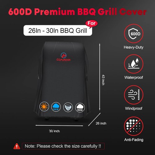 Comnova Grill Cover 30 Inch - Heavy Duty Waterproof BBQ Cover for Weber Spirit 210 Grill