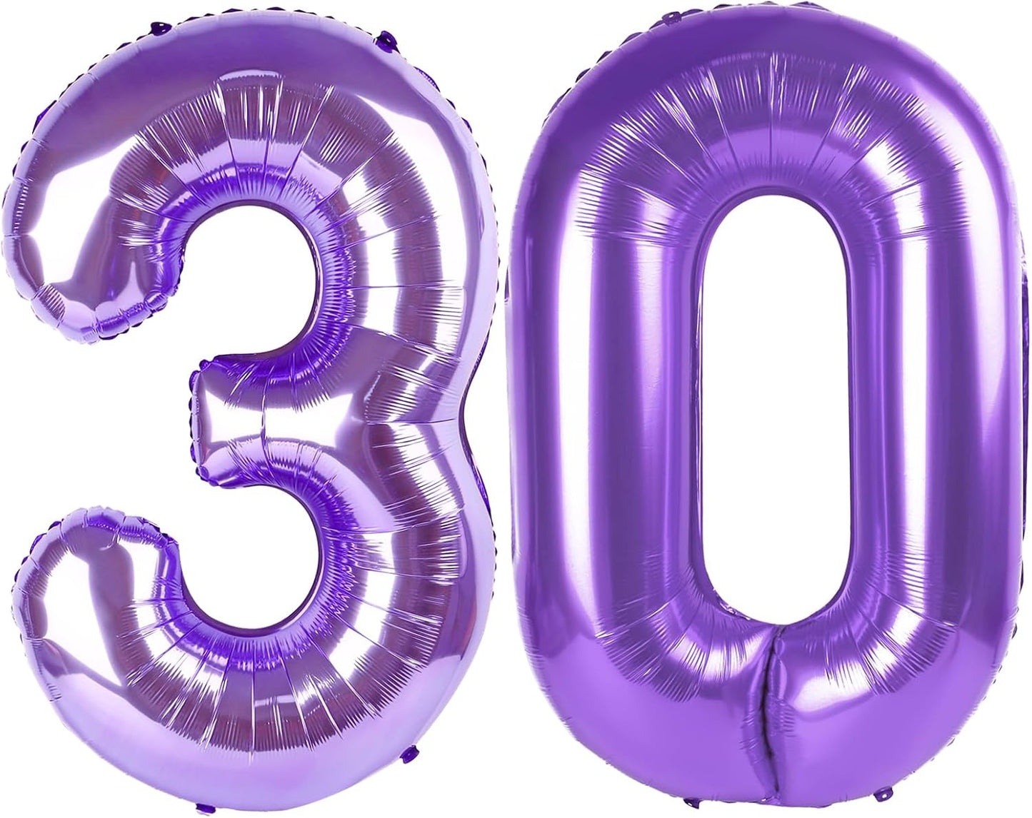 Purple Number 30 Balloon - 40 Inch Giant Foil Balloon for 30th Birthday Party Decorations