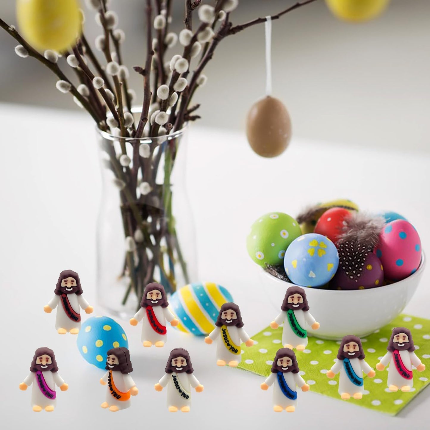 Little Pocket Jesus Figures by [Brand Name] - 50 PCS Rubber Tiny Figurines | Perfect Christian Gifts for Easter & Sunday School