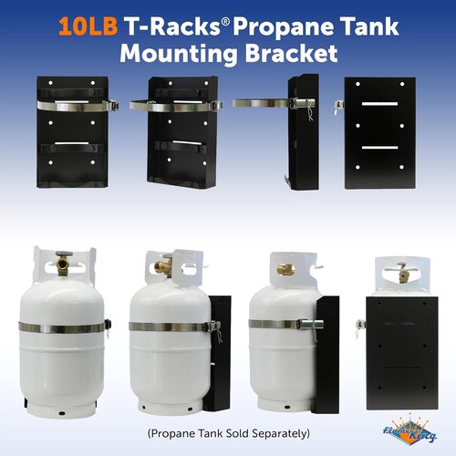 Flame King T-Racks® 10LB Propane Tank Mounting Bracket - Secure Fit for RVs, Trailers & Jeeps