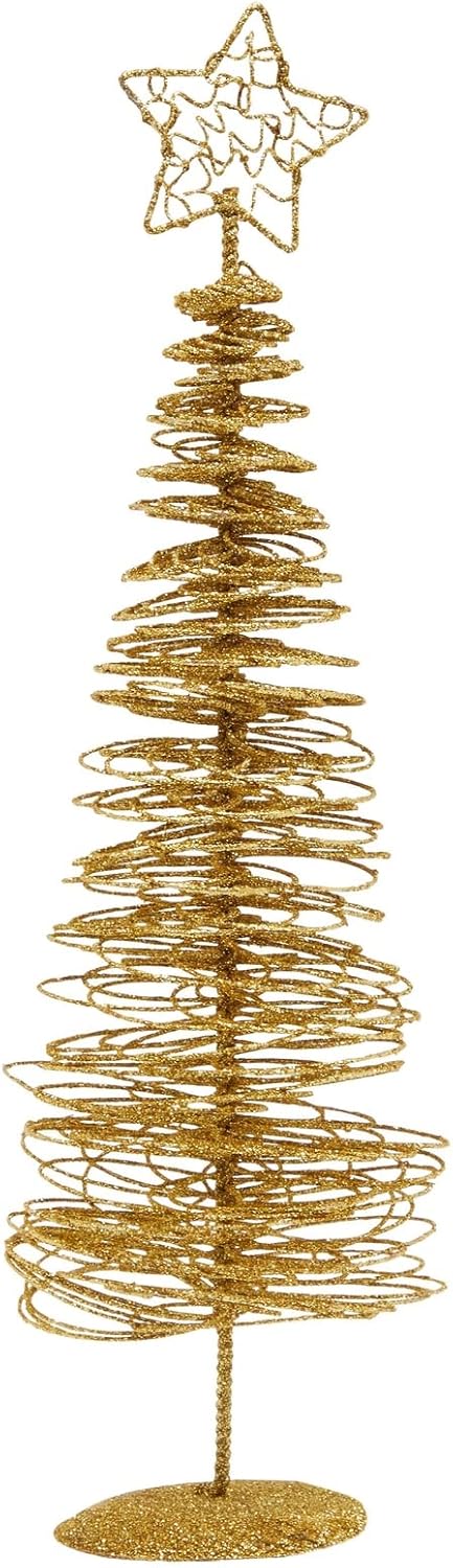 Juvale Tabletop Tree - 10.5-Inch Tall Gold Wire Decor - 2-Pack for Living Room & Office