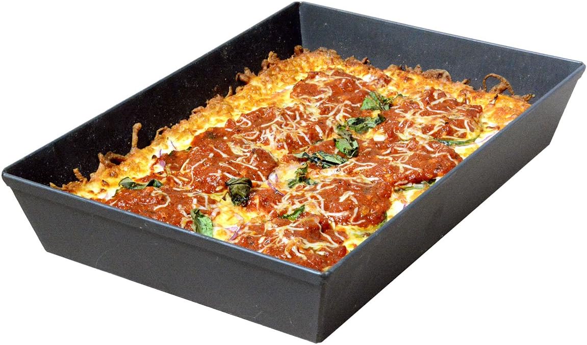 Lloyd Pans Detroit Style Pizza Pan - 10" x 14" x 2.5" | Perfect for Crispy Crusts