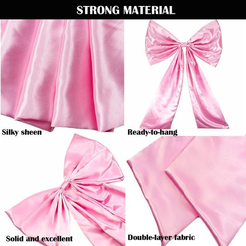 Giant Large Satin Ribbon Bow - 25x40 Inch Pink Bow for Wedding, Party & Home Decor