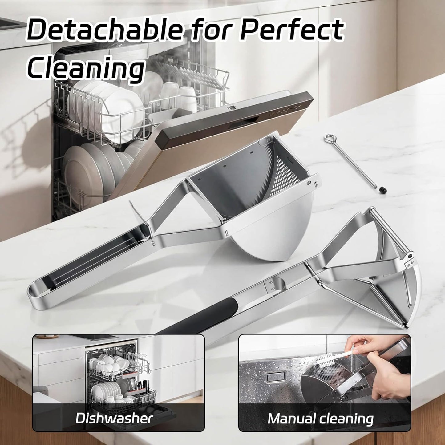 SPEENSUN Potato Ricer - Heavy Duty Stainless Steel Masher for Fluffy Mashed Potatoes | Dishwasher Safe with Comfort-Grip Handle