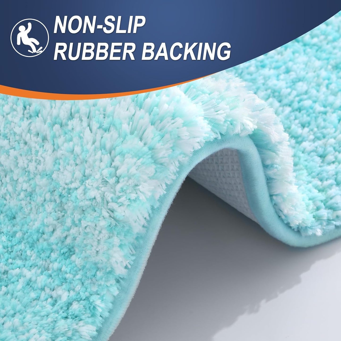 OLANLY Large Bathroom Rugs - Extra Soft Microfiber Mat, Quick-Dry & Machine Washable | Teal 45x27