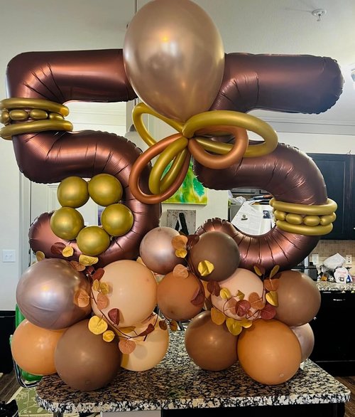 Balloon Numbers | 40 Inch Big Coffee Brown Number Balloons for 5th Birthday & Wedding Decor