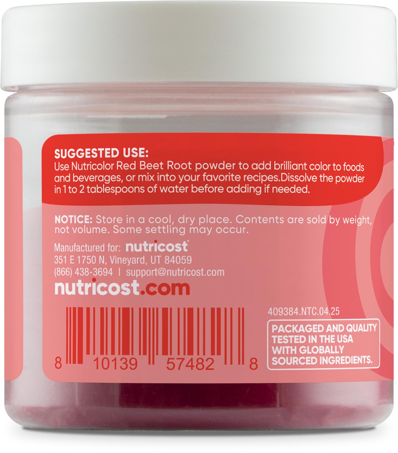 Nutricost Red Plant Based Food Coloring From Beet Root Powder (75 Servings) - Nutricolor Color Alternative For Food & Beverages