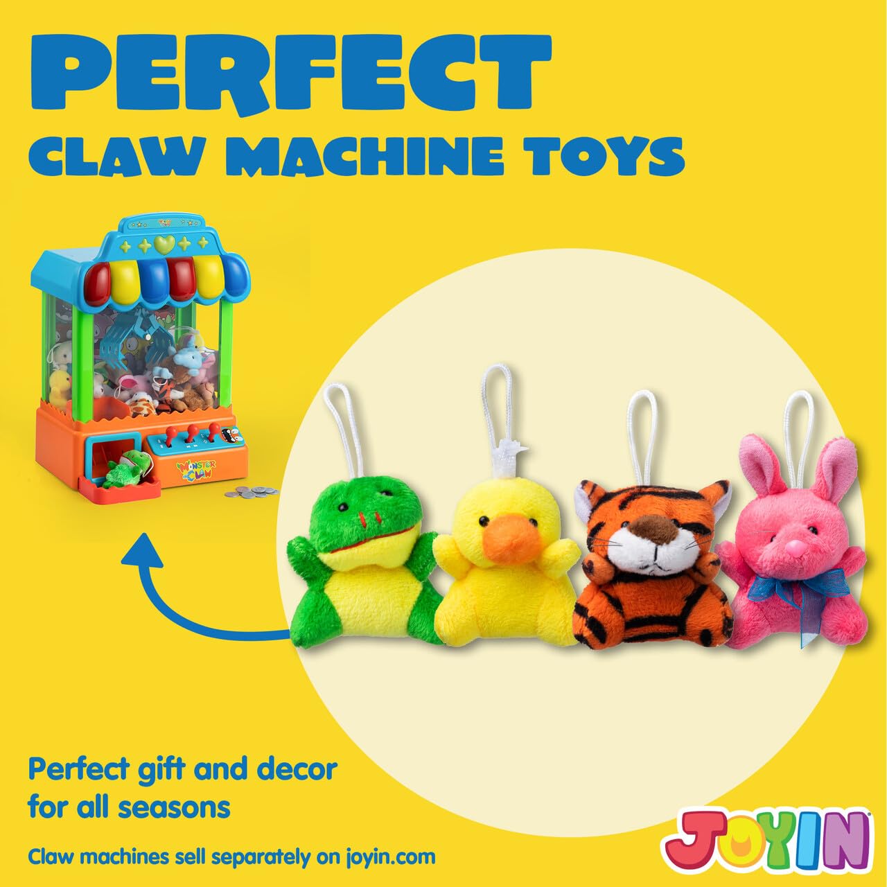 JOYIN 72 Pack Mini Animal Plush Toy Assortment (72 Units 3" Each),Bulk Stuffed Animals Party Favors for Kids, Small Animals Plush Keychain Decoration, Carnival Prizes, Birthday Treasure Box Toys