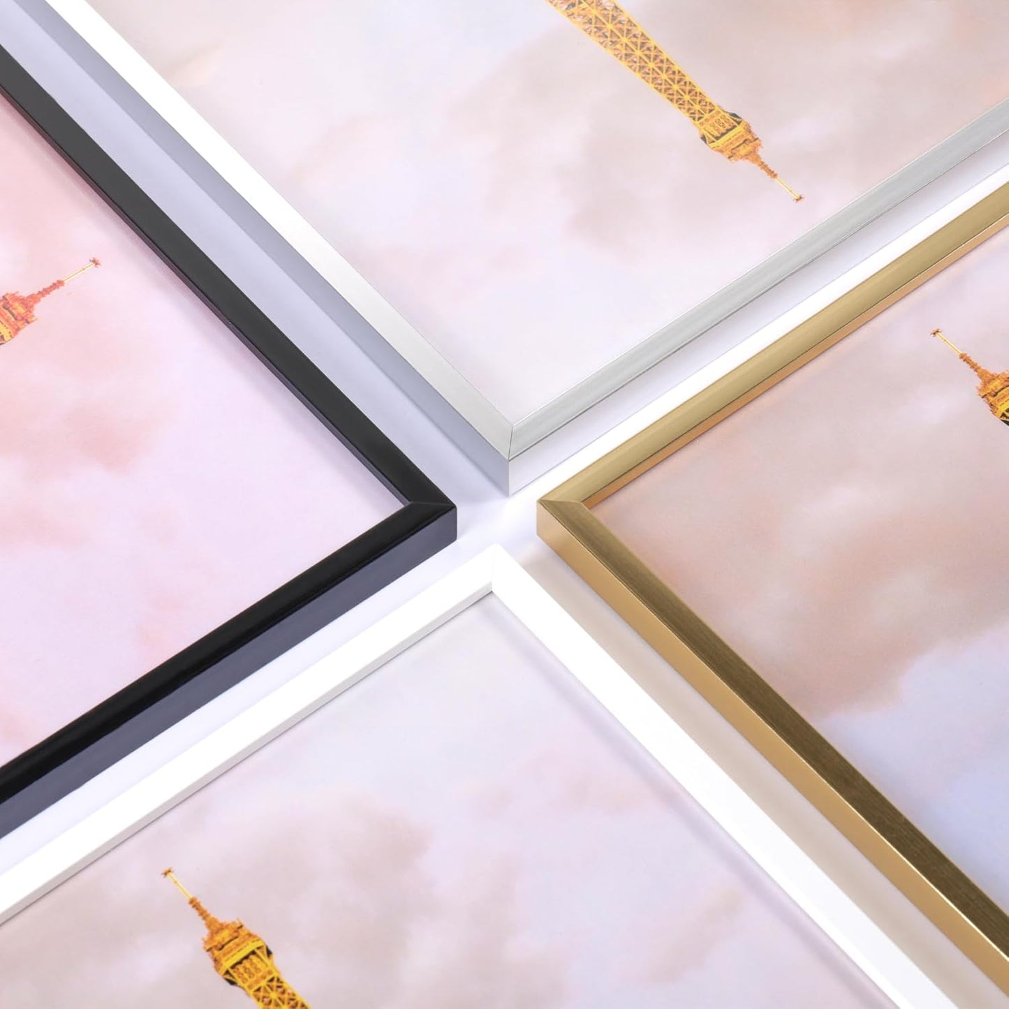Upsimples 5x7 Picture Frame Set of 3 - High Definition Glass | Thin Border for Wall & Tabletop Display