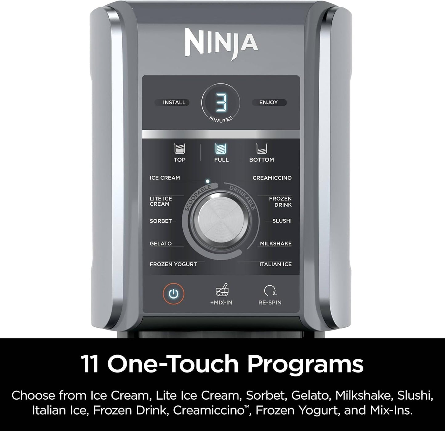 Ninja NC501 CREAMi Deluxe Ice Cream & Frozen Treat Maker - 11-in-1 with 2 XL Pint Containers, Silver