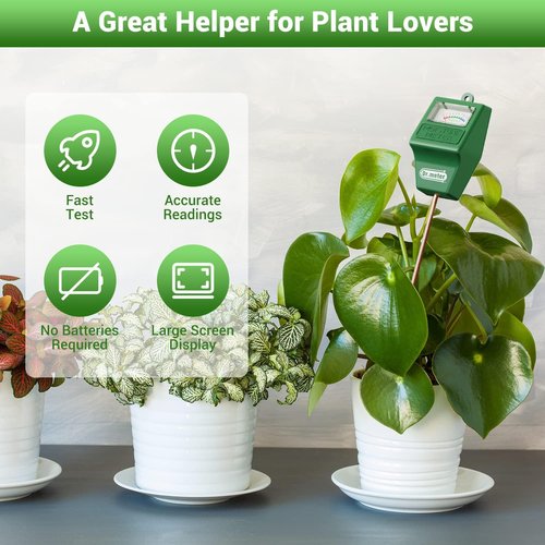 Dr.meter Soil Moisture Meter | 2-Pack Soil Test Kit for Indoor & Outdoor Gardening - No Battery Needed