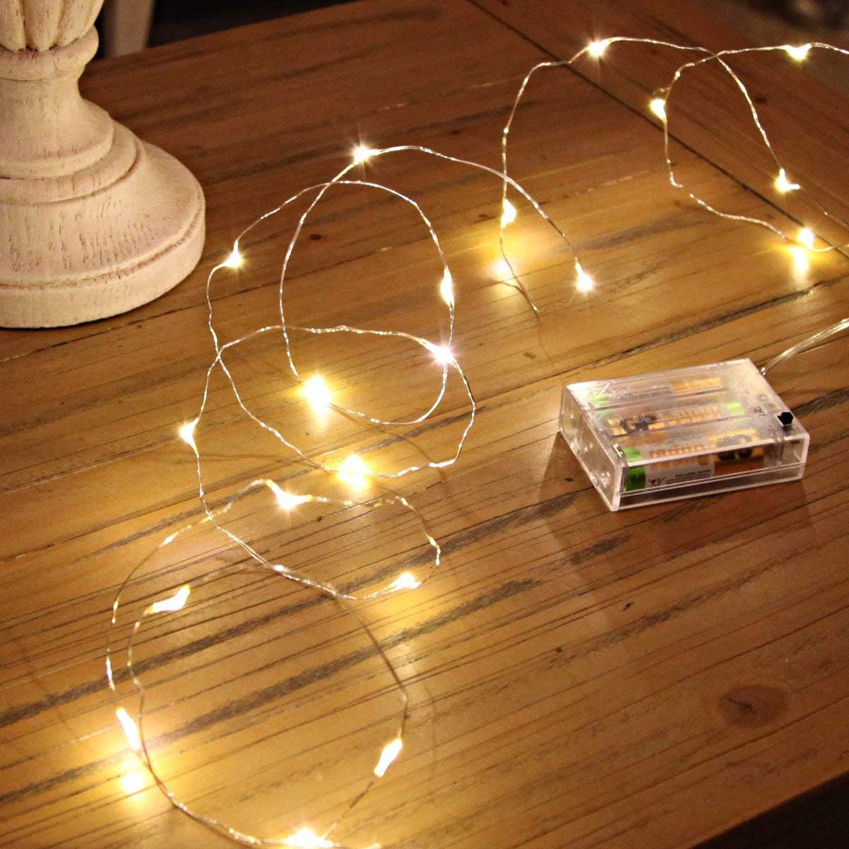 Ariceleo LED Fairy Lights - Battery Operated Copper Wire String Lights | 16ft Warm White for Bedroom & Events