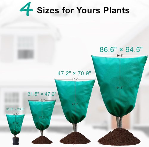 Insoma Plant Covers - 2 Packs of 2.2 oz/yd² Frost Protection for Outdoor Plants | 47.7" W x 71.7" H with Zipper & Drawstring