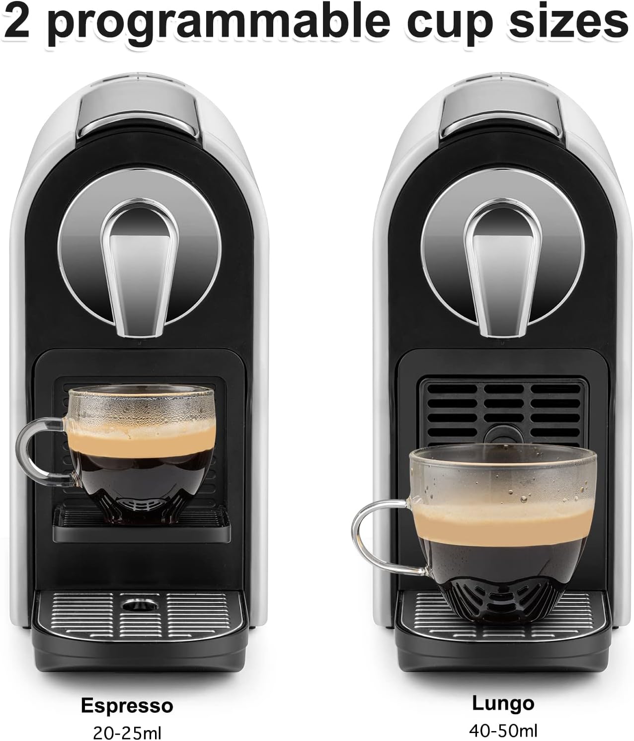 Beanglass Espresso Pod Machine - High Pressure 20 Bar Coffee Maker | 22oz Removable Water Tank, Adjustable Cup Tray