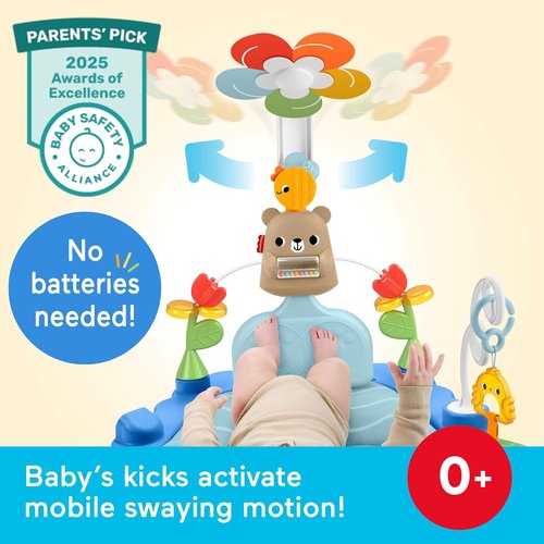 Fisher-Price 3-in-1 Kick & Sway Baby Play Mat - Sensory Activity Gym for Newborns 0+ Months