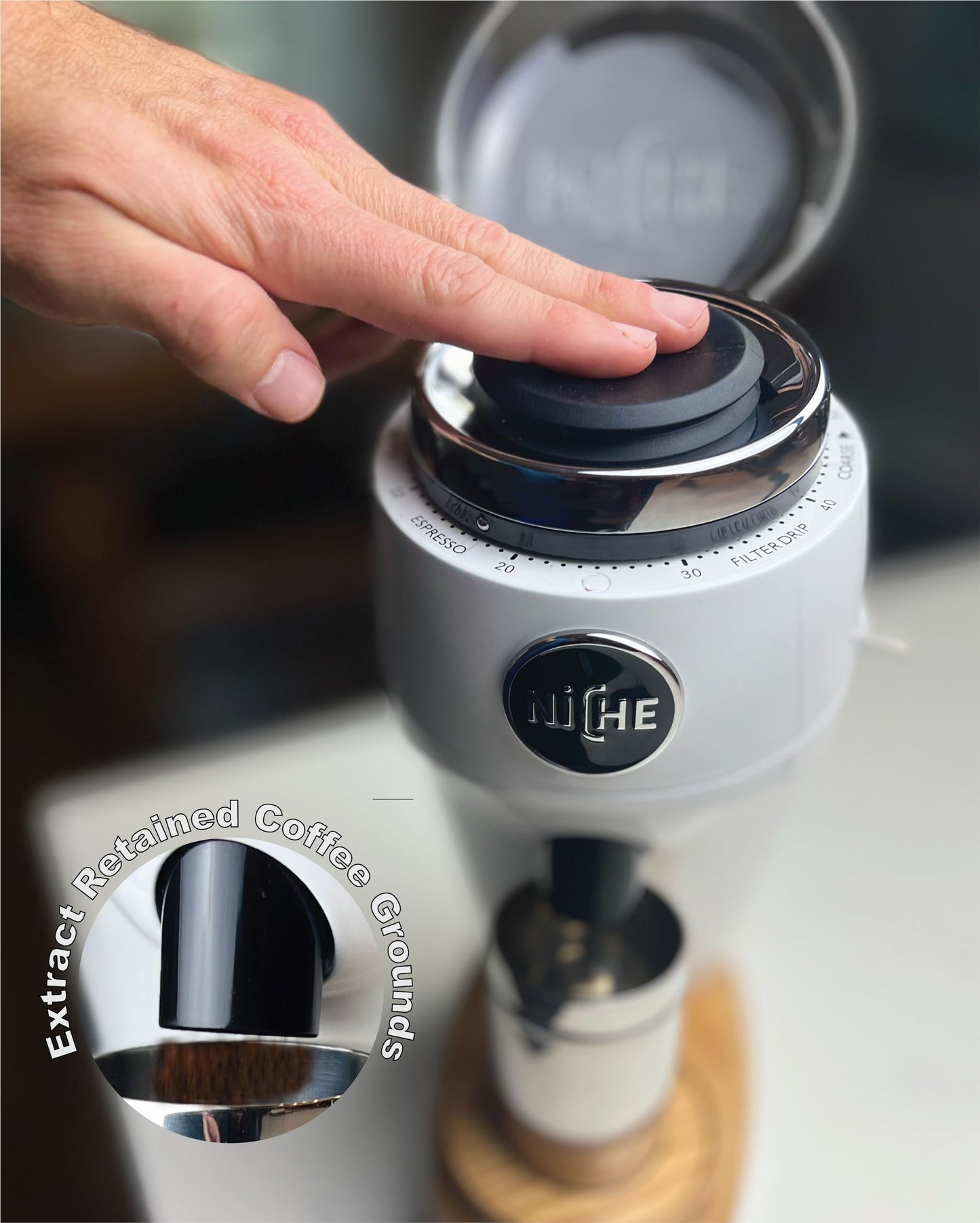 Silicone Retention Bellow Compatible with Niche Zero/Duo Coffee Grinder - Black