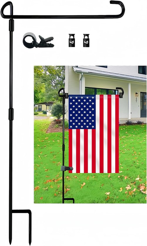 Garden Flag Pole Stand Holder - Waterproof & Durable with Flag Stopper | Perfect for Outdoor Yard Decor
