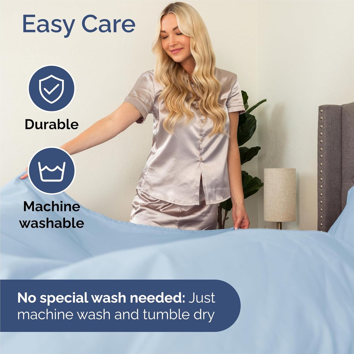 Sky Blue Split King Size 5-Piece Sheet Set | Comfy, Breathable & Cooling Luxury Bedding - Deep Pockets, Soft & Wrinkle-Free