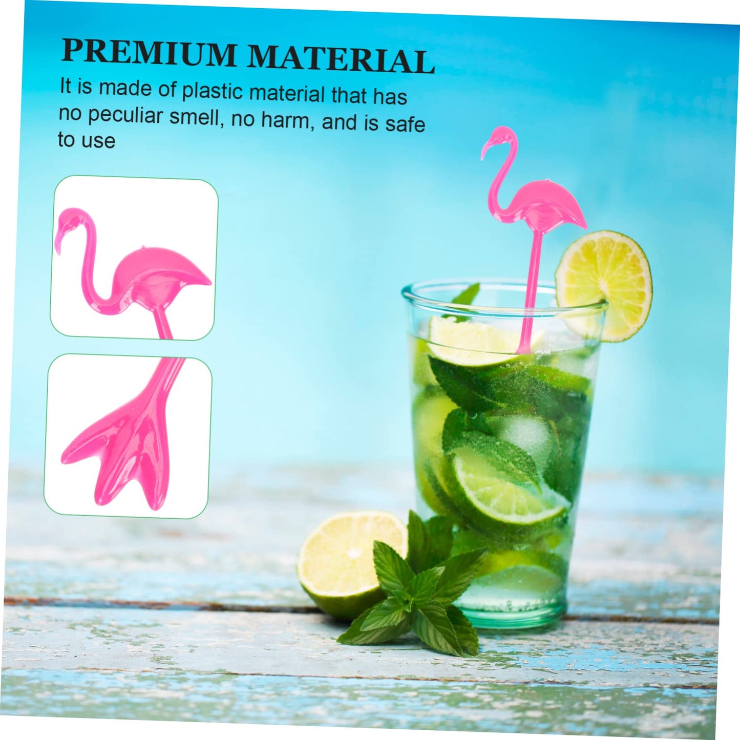 SHOWERORO Flamingo Stirring Rods 12 Pcs Plastic Cocktail Swizzle Sticks 8.5 Inch Beverage Mixers for Parties Bars Home Entertaining