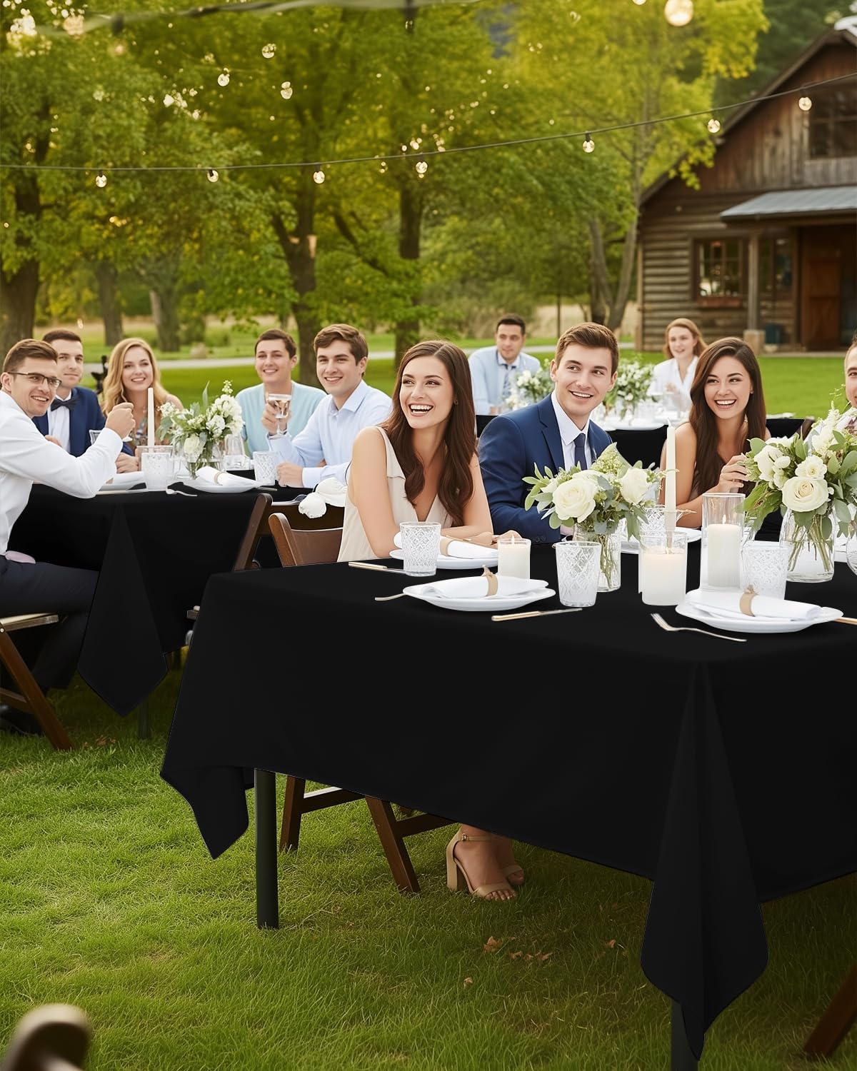 Utopia Kitchen Rectangle Table Cloth 2 Pack(60x102 Inches, Black), Tablecloth Machine Washable, Polyester Table Cover for Dining, Buffet Parties, Picnics, Events, Weddings and Restaurants