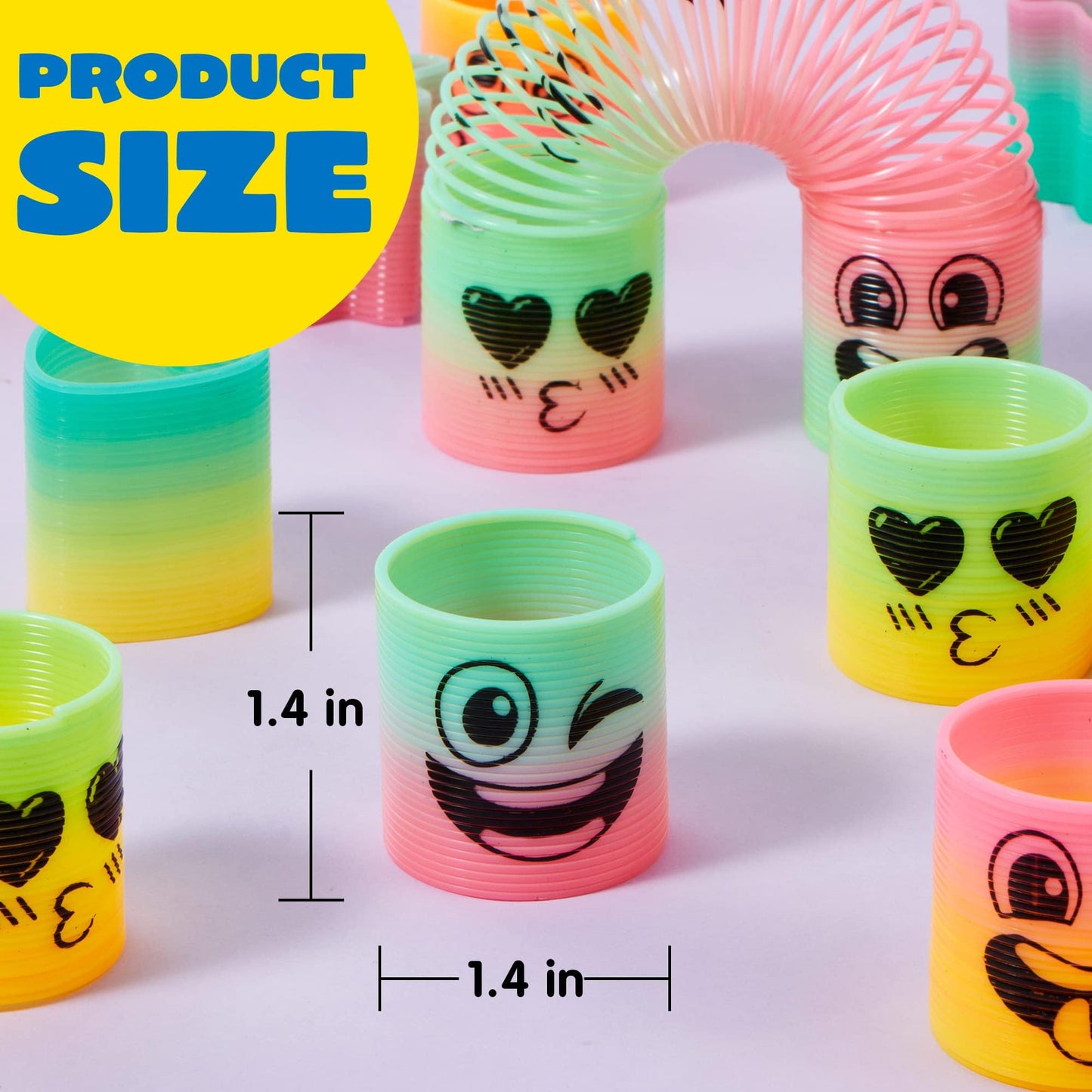 JOYIN 240 Pcs Spring Rainbow Party Favor, Mini Plastic Coil Spring Toy, Fidget Stress Coil Mini Springs Bulk Toys for Carnival Prize Birthday, Classroom Goodie Bag Stuffers
