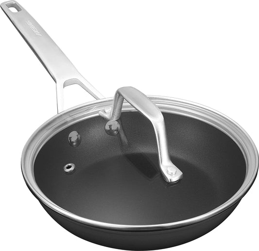 MsMk 7-Inch Nonstick Frying Pan - Scratch-Resistant Induction Skillet with Lid | Oven Safe to 700°F