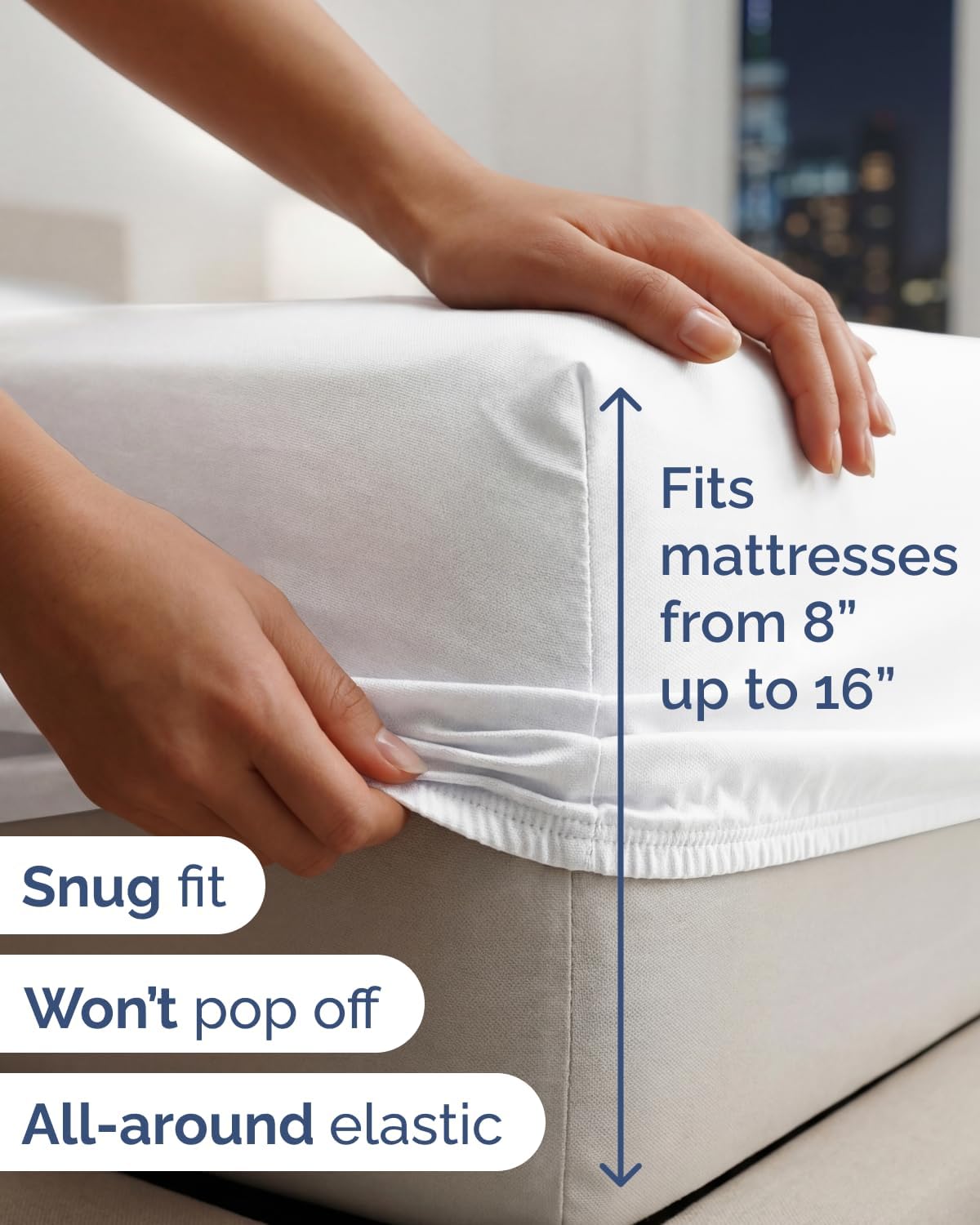 Lightweight 4-Piece Queen Bed Sheet Set by [Brand Name] - Cooling, Soft & Breathable - Fits 8-16 Inch Deep Pockets - White