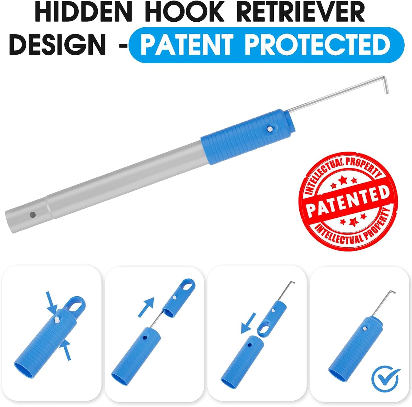 Skiennix 2-in-1 Multifunctional Pool Brush - 17.5'' Heavy Duty with 10 FT Aluminum Poles for Inground & Above Ground Pools