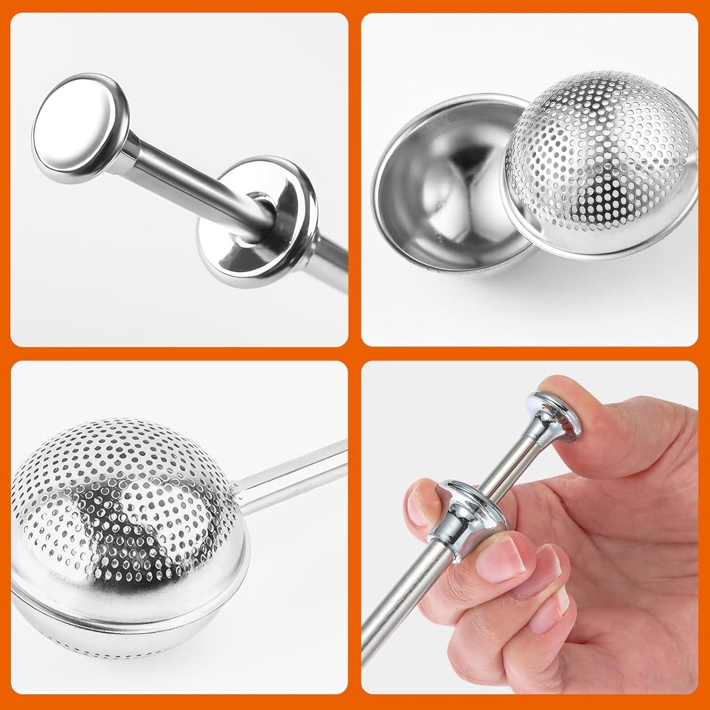 Powdered Sugar Shaker | 18/8 Stainless Steel Duster for Flour, Sugar & Spices - One-Handed Operation