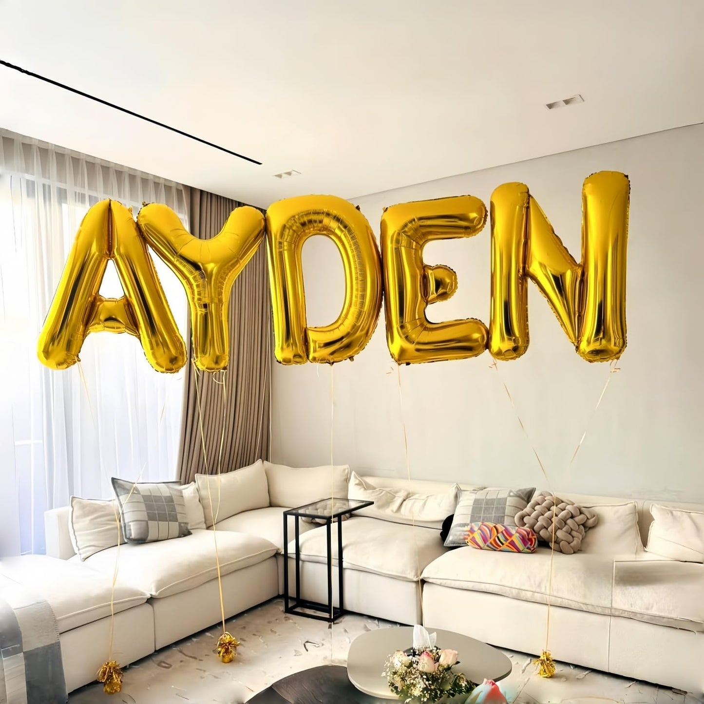 Giant P Alphabet Balloon Letters, Gold Self Inflating Custom Letter Balloons Birthday Decor, 40 Inch Helium Mylar Foil Name Word Balloons for Girls Men Anniversary Party Graduation Decoration Supplies