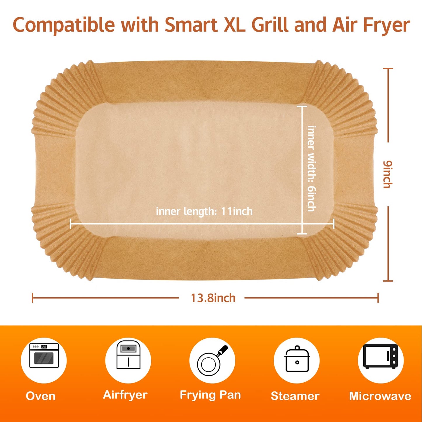Ninja Smart XL Air Fryer Liners - 120 Pcs Disposable Parchment Paper Rectangular For Ninja Foodi Air Fryer Accessories