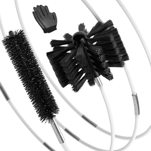Holikme 40 Feet Dryer Vent Cleaner Kit, Flexible Lint Brush with Drill Attachment, Extends Up to 40 Feet for Easy Cleaning, Synthetic Brush Head, Use with or Without a Power Drill