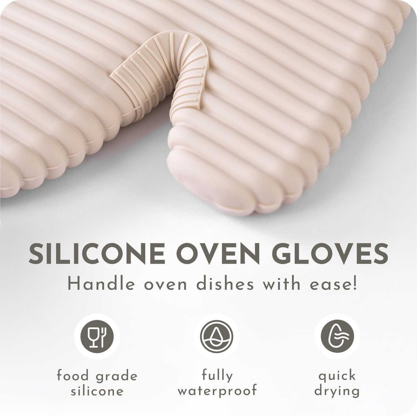 Extra Long Silicone Oven Mitts and Pot Holders Sets | Heat Resistant 500°F BPA-Free Food Grade Silicone Hot Pads & Kitchen Mittens | 4-Piece Set of Oven Gloves & Potholders for Kitchens.