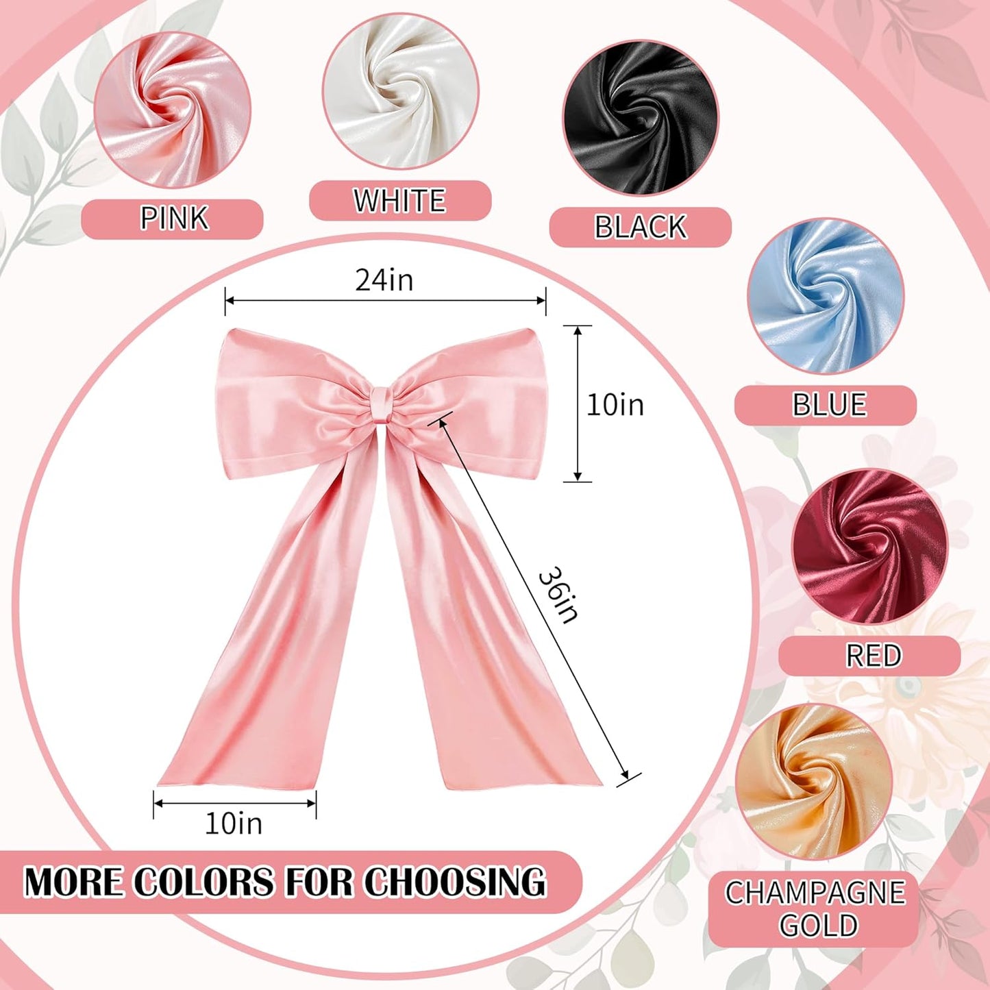 Skiennix Pink Large Bow Decor - Giant Ribbon Tie for Birthday Party & Home Decor | 24 x 36 Inches