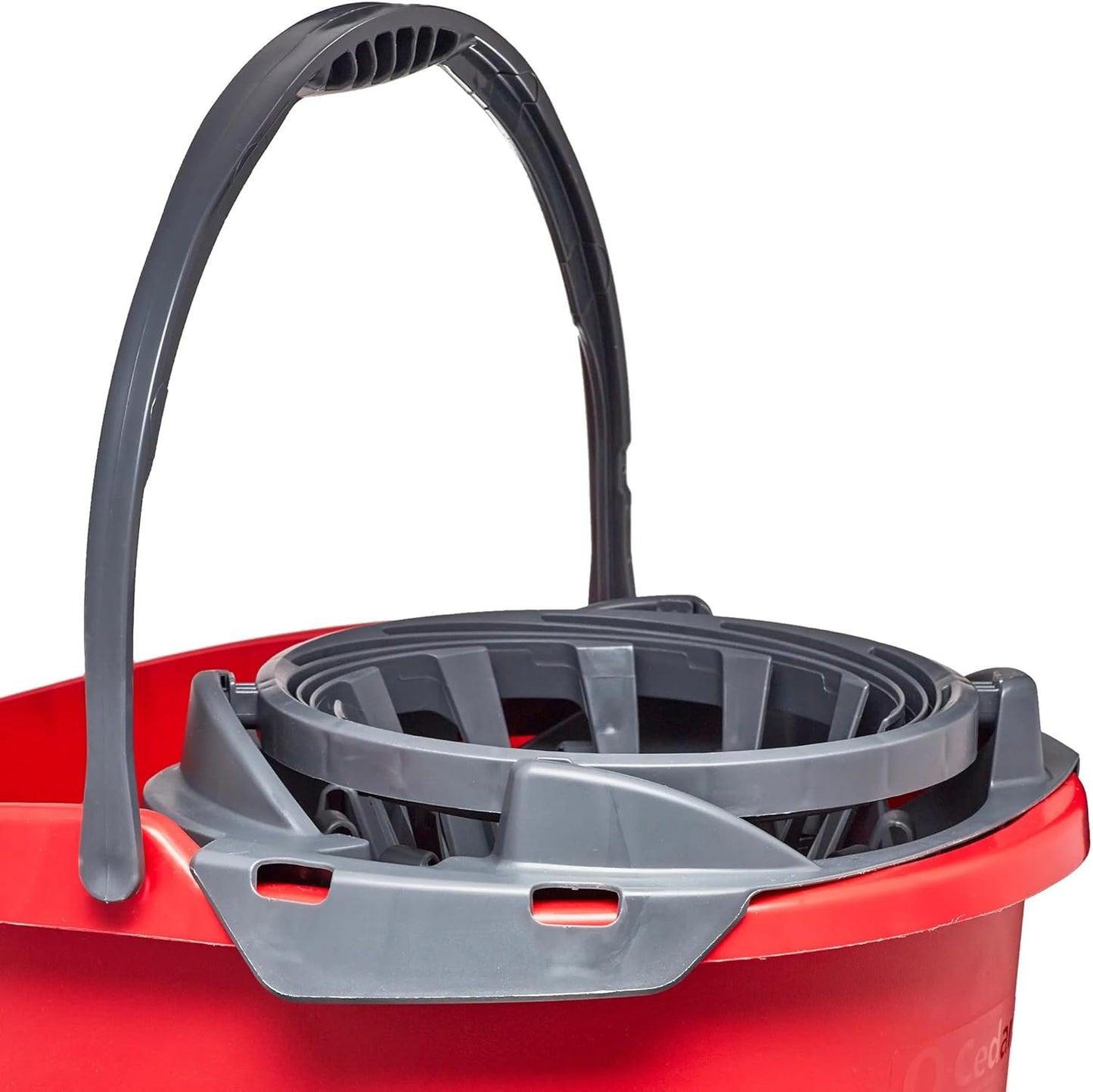 Quick Wring | 2.5 Gallon Mop Bucket with Efficient Wringer - Vibrant Red Color