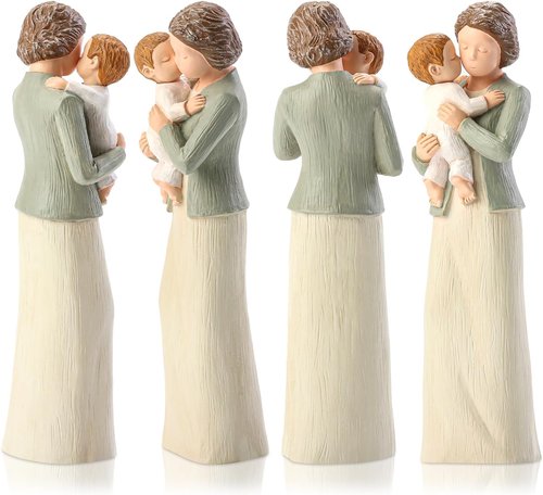 Hensonever Grandma Figurines - Hand-Painted Grandmother & Grandchild Sculptures | Perfect Birthday Gifts