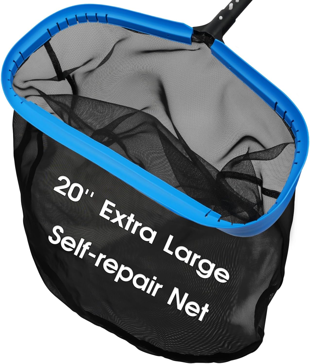 TidyMister 20'' Self-Repair Pool Skimmer Net - Heavy Duty Nylon Mesh & Aluminum Frame for Effective Cleaning