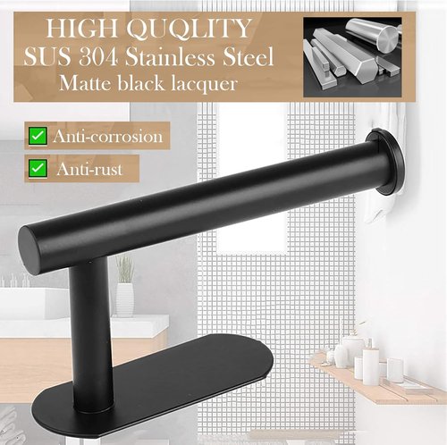 JOPOFI Toilet Paper Holder - Self-Adhesive Wall Mount for Bathroom | SUS 304 Stainless Steel, Matte Black