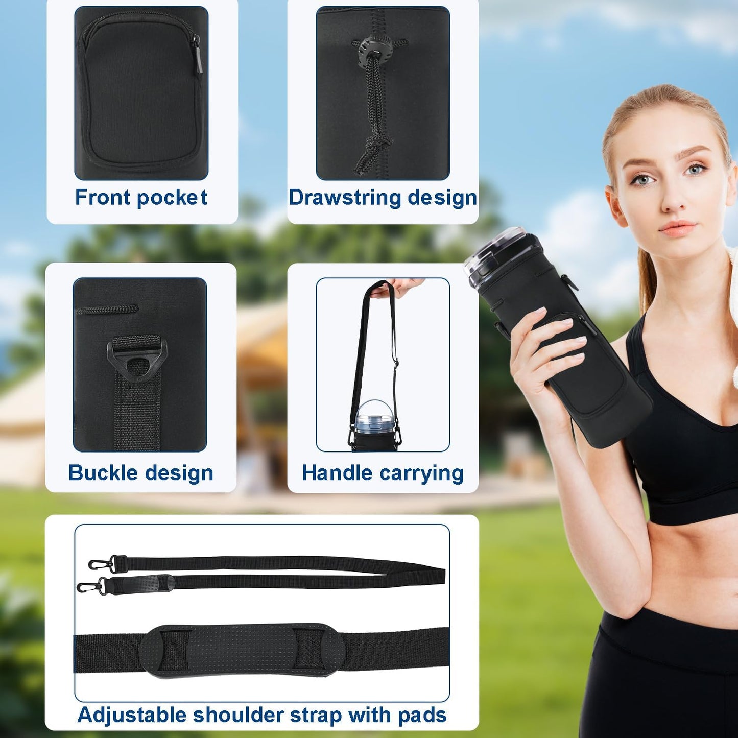 Ninja Storage Sleeve Bag - Portable Blender with Shoulder Strap & Accessory Pocket | Black