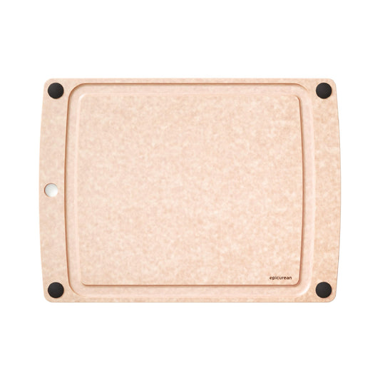 Epicurean All-In-One Cutting Board with Non-Slip Feet and Juice Groove, 17.5" × 13", Natural/Black