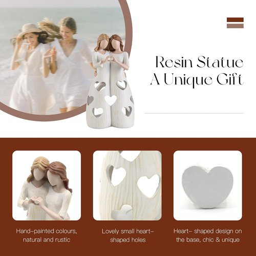 Candeldo Sister Candle Holder Figurine - Unique Birthday Gift for Women | Meaningful Home Decor